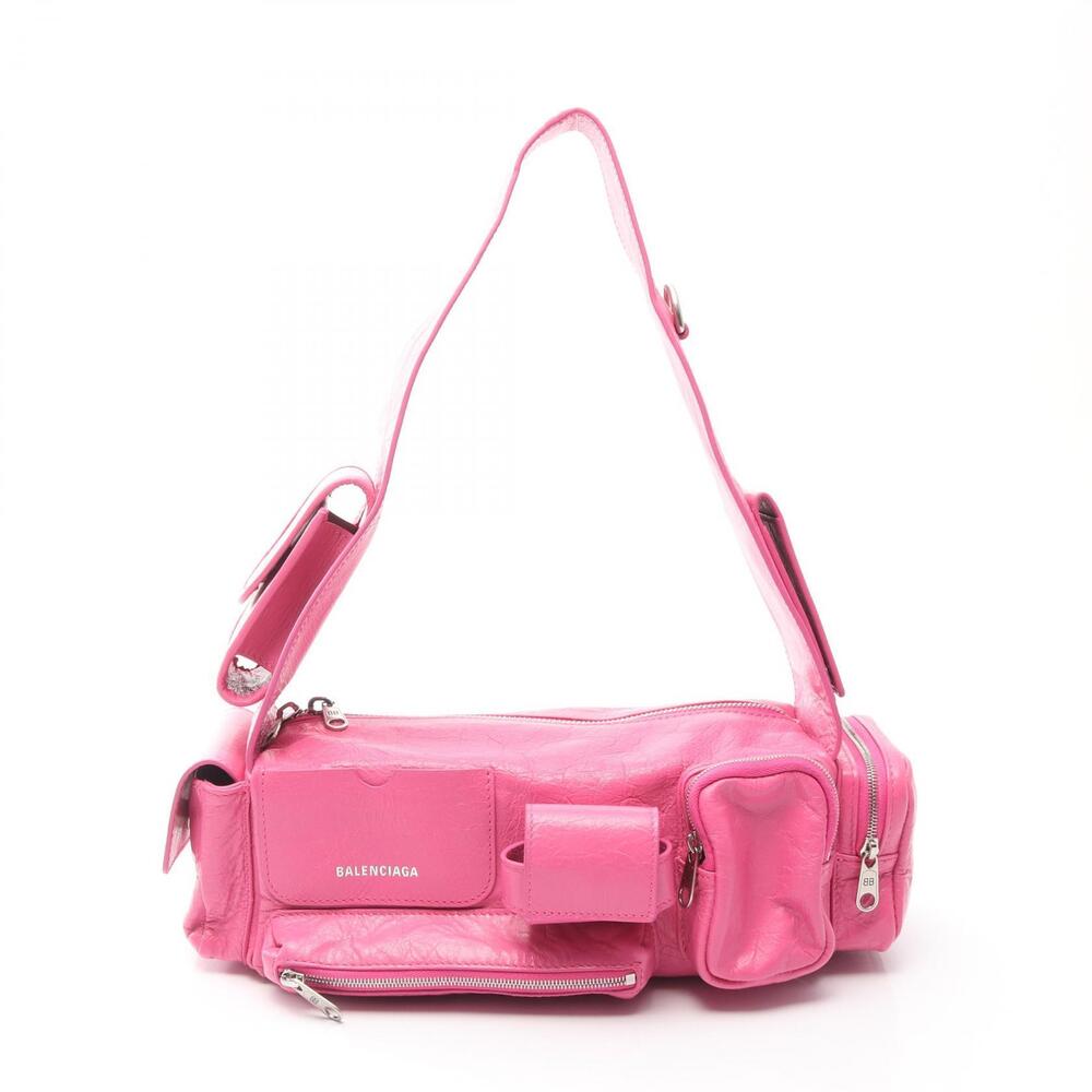Balenciaga Super Busy Shoulder Bag Leather Pink - Picture 1 of 6